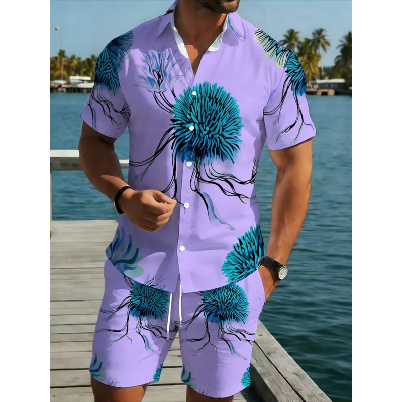 Beach Shirt Hawaiian - Conjunto de Camisa y Pantalones Cortos