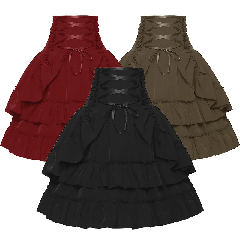 Summer Renaissance Clothing - Falda victoriana para mujer, corte Medieval