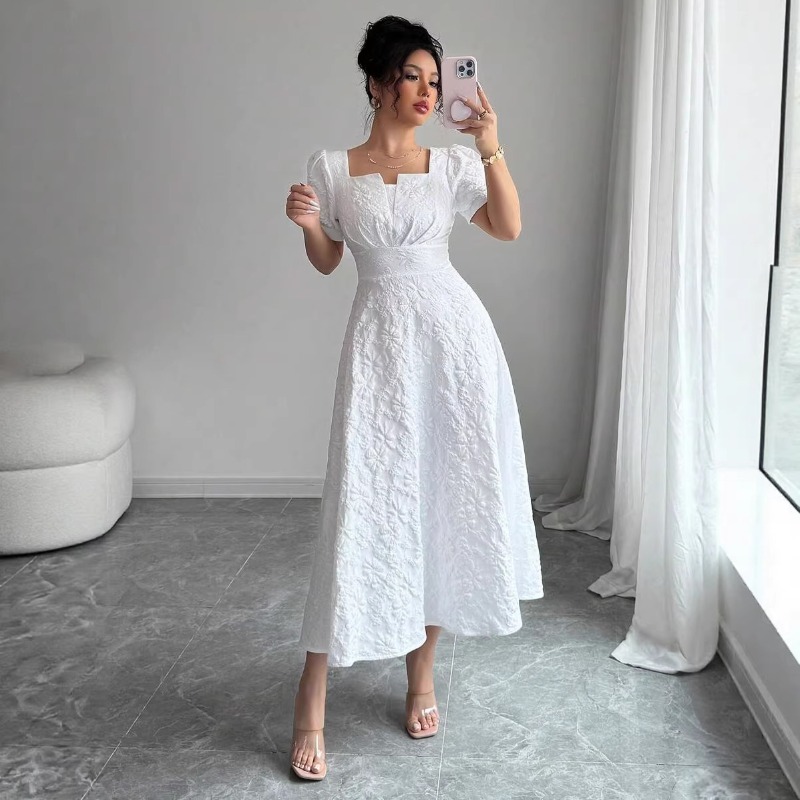 Sundress Midi Floral - Vestido Midi Blanco con Estampado Floral