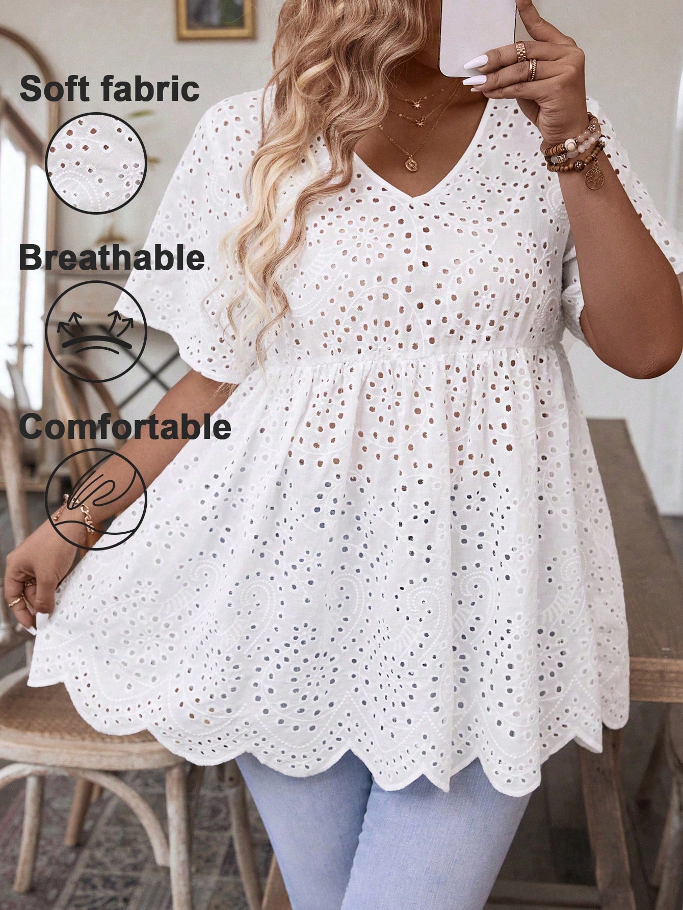 Summer Clothing Wear - Blusa de mujer talla grande con