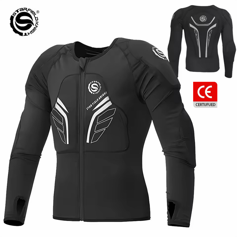 Summer Knights Clothing - Chaqueta de Motocicleta Negra SFK, Elástica,