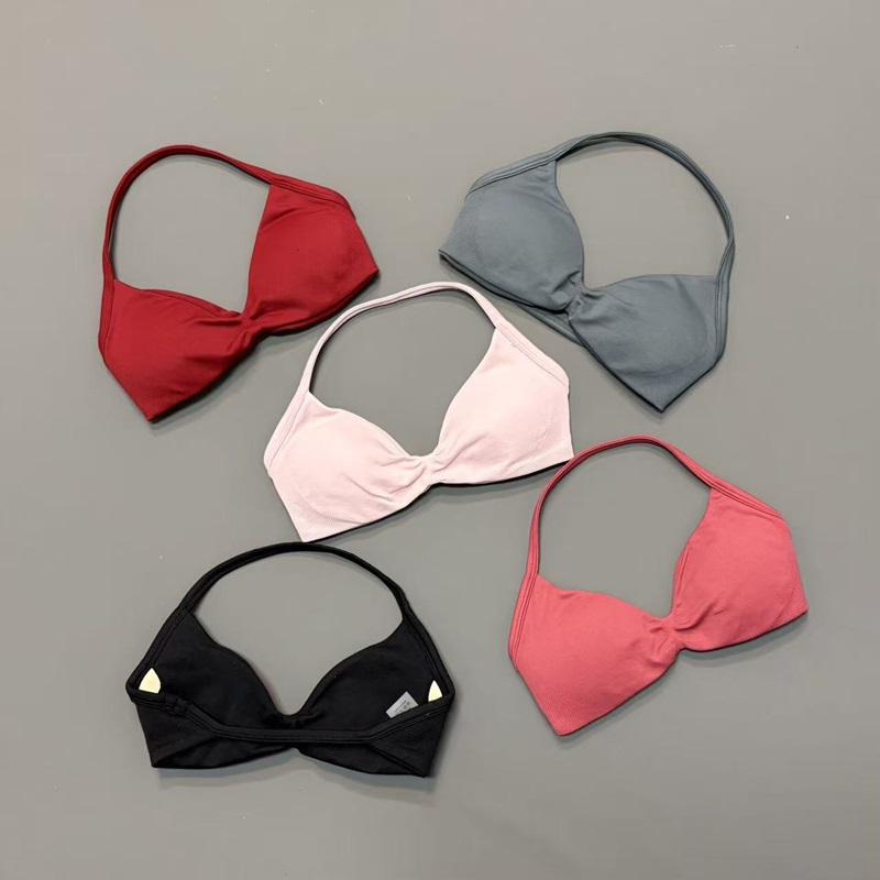 Halter Neck Top - Sujetador deportivo halter para mujer con