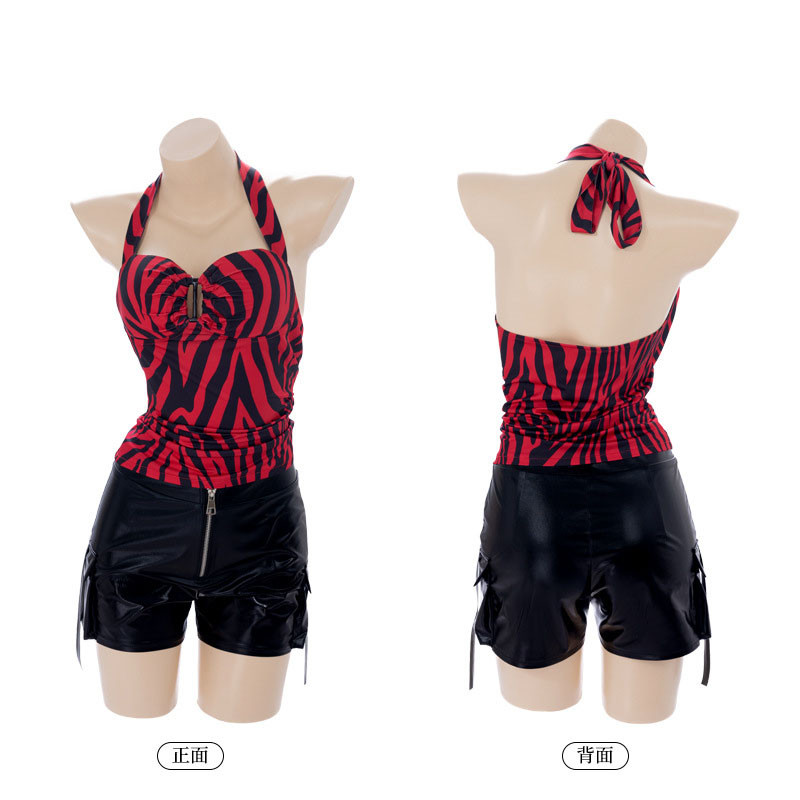 Halter Neck Top - Top Halter de Malla Rojo con