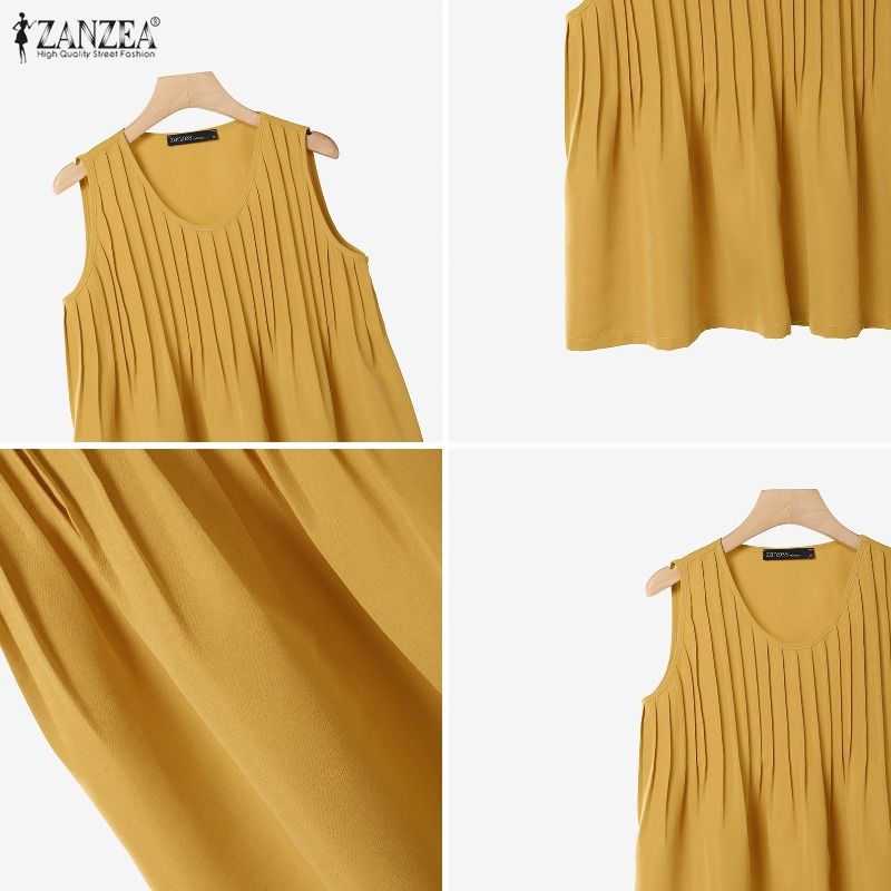 ZANZEA-Top sin mangas con vola - Summer Clothing For Plus Size Women reseña y precio