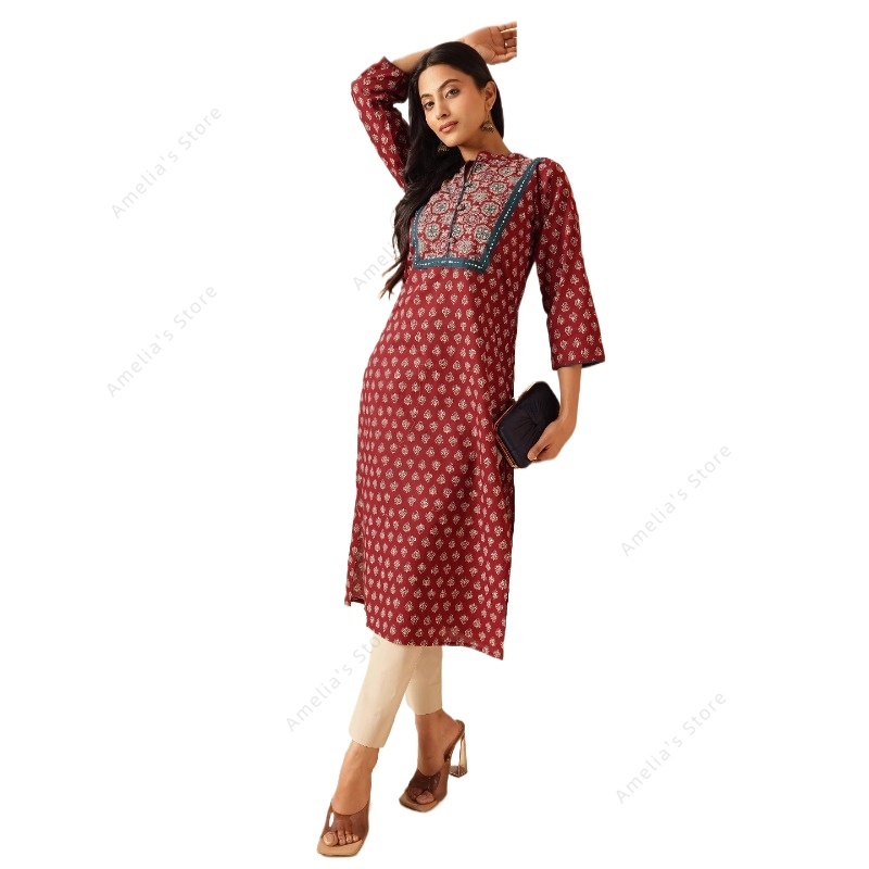 Kurta Étnica con Estampado Flo - Summer Clothing Pakistan reseña y precio