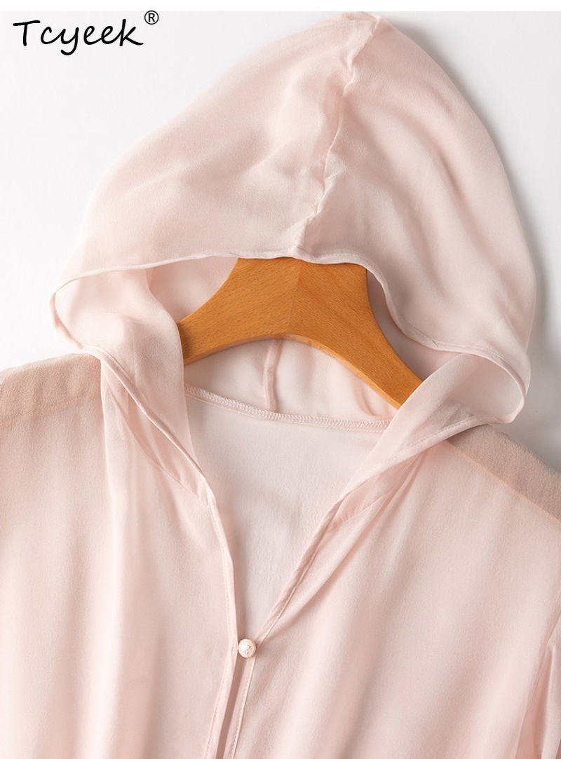 Tcyeek-Tops de seda de morera  - Summer Clothing Us reseña y precio