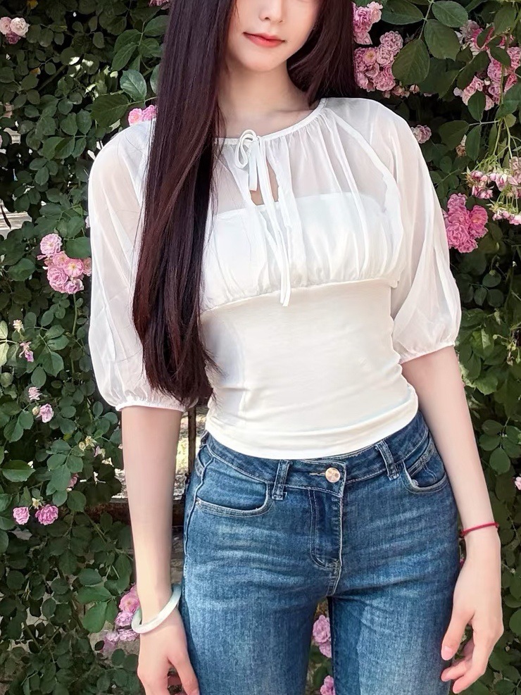 Top con paneles de seda de mor - Summer Clothing Us reseña y precio