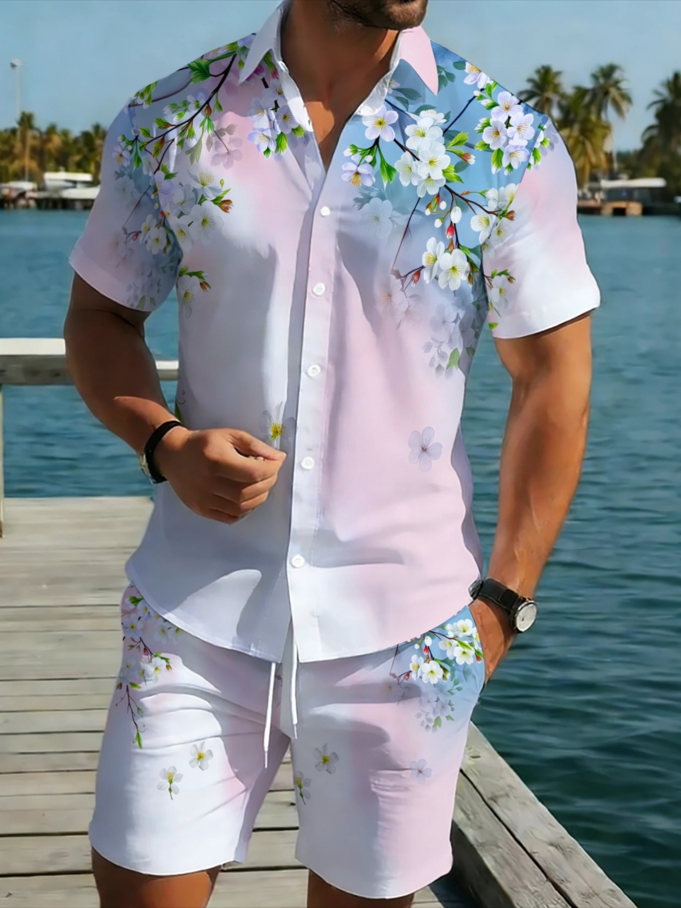 Conjunto Hawaiano de 2 Piezas  - Beach Shirt Hawaiian reseña y precio