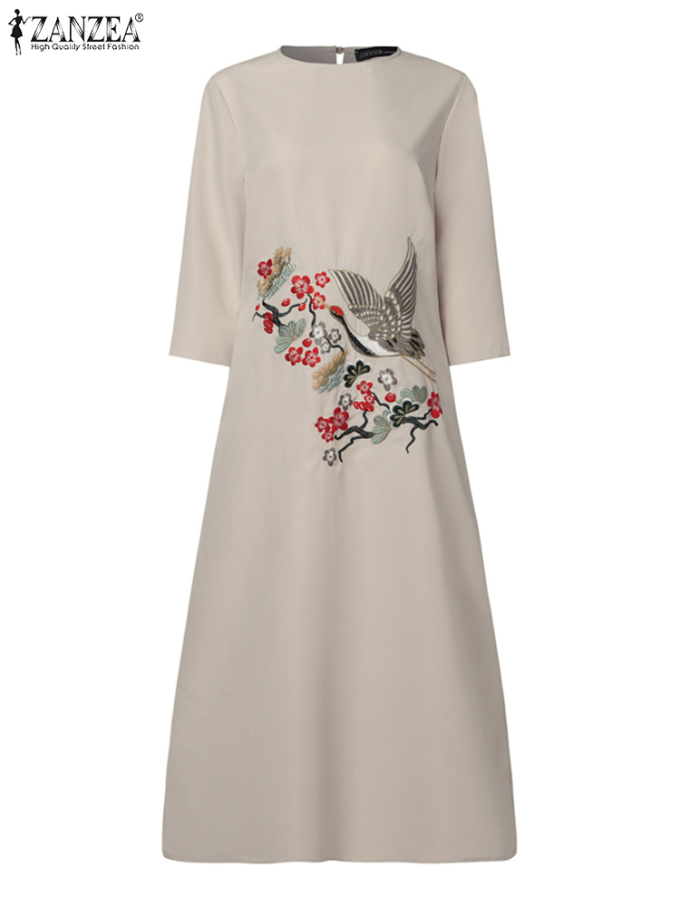 ZANZEA-Vestido de verano Vinta - Sundress Midi Floral reseña y precio