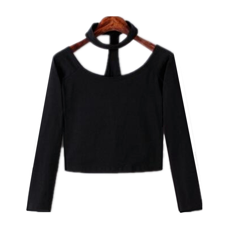 Camiseta negra sexy estilo cor - Halter Neck Top reseña y precio