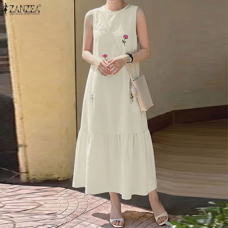 ZANZEA-vestido veraniego a la  - Sundress Midi Floral reseña y precio