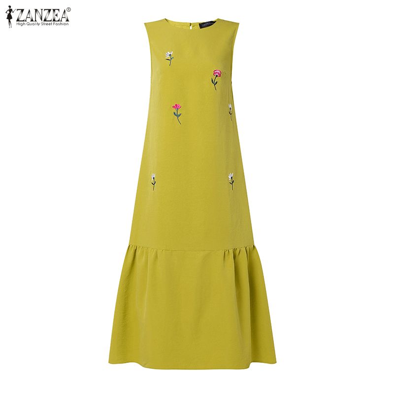 ZANZEA-vestido veraniego a la  - Sundress Midi Floral reseña y precio